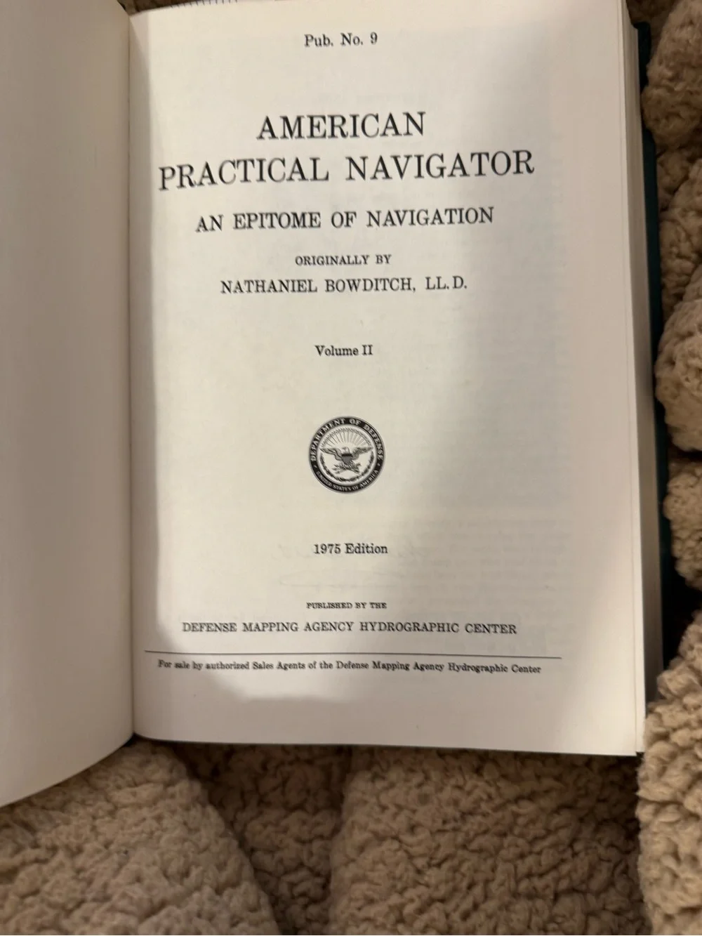 American Practical Navigator Hardcover 1975 edition volume 2